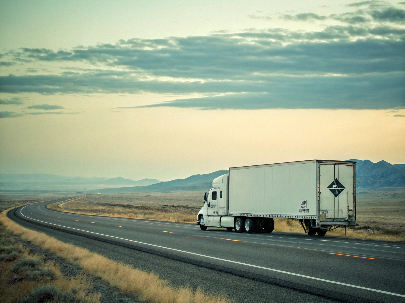 Professional semi-truck on the road representing DOT medical compliance